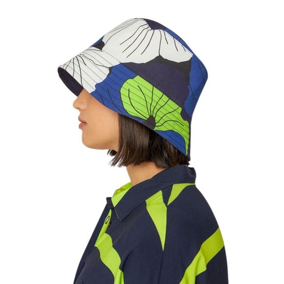 NWT SKFK Ude Kokomo Blue Green Bucket Hat Reversible Eco Vero One Size - Picture 2 of 9
